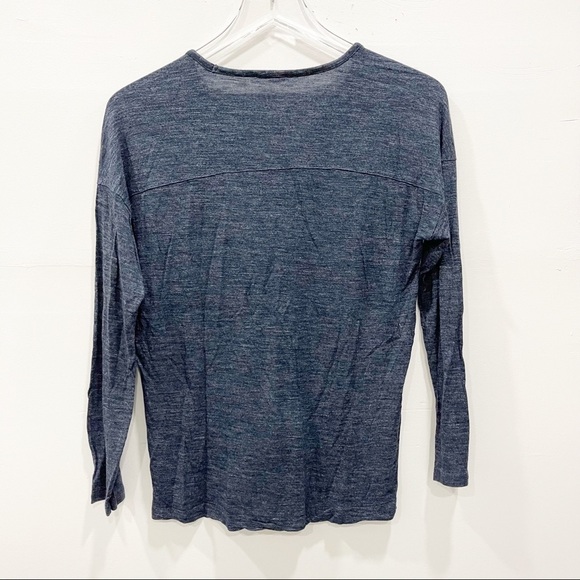 Madewell Anthem V-Neck Colorblock Long Sleeve Tee - Picture 2 of 6